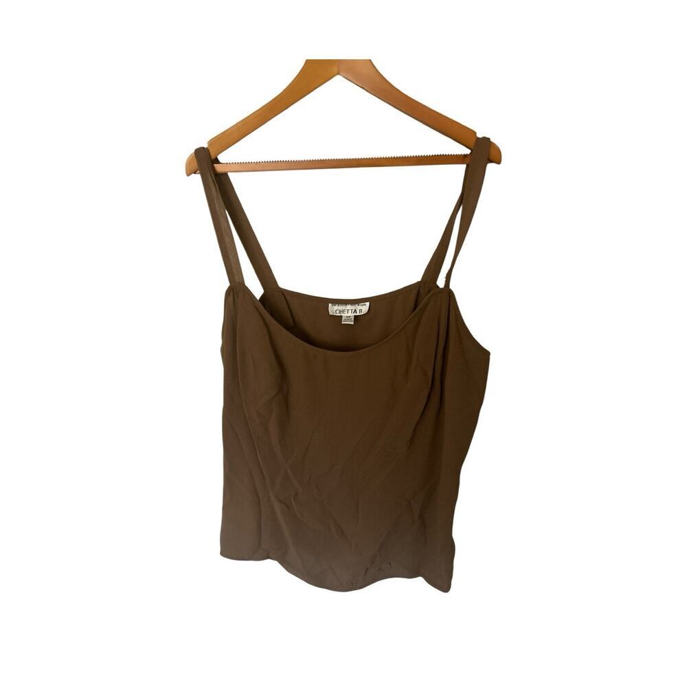 Chetta B‎ Brown Silk Tank Top Size 16